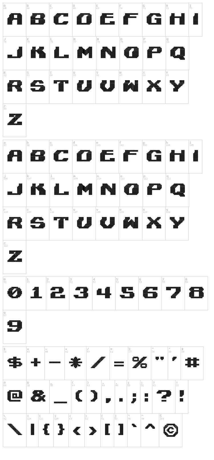 Lightman font map